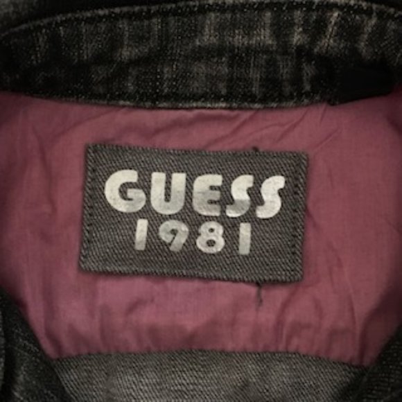 GUESS 1981 black denim jacket small size - Picture 3 of 7